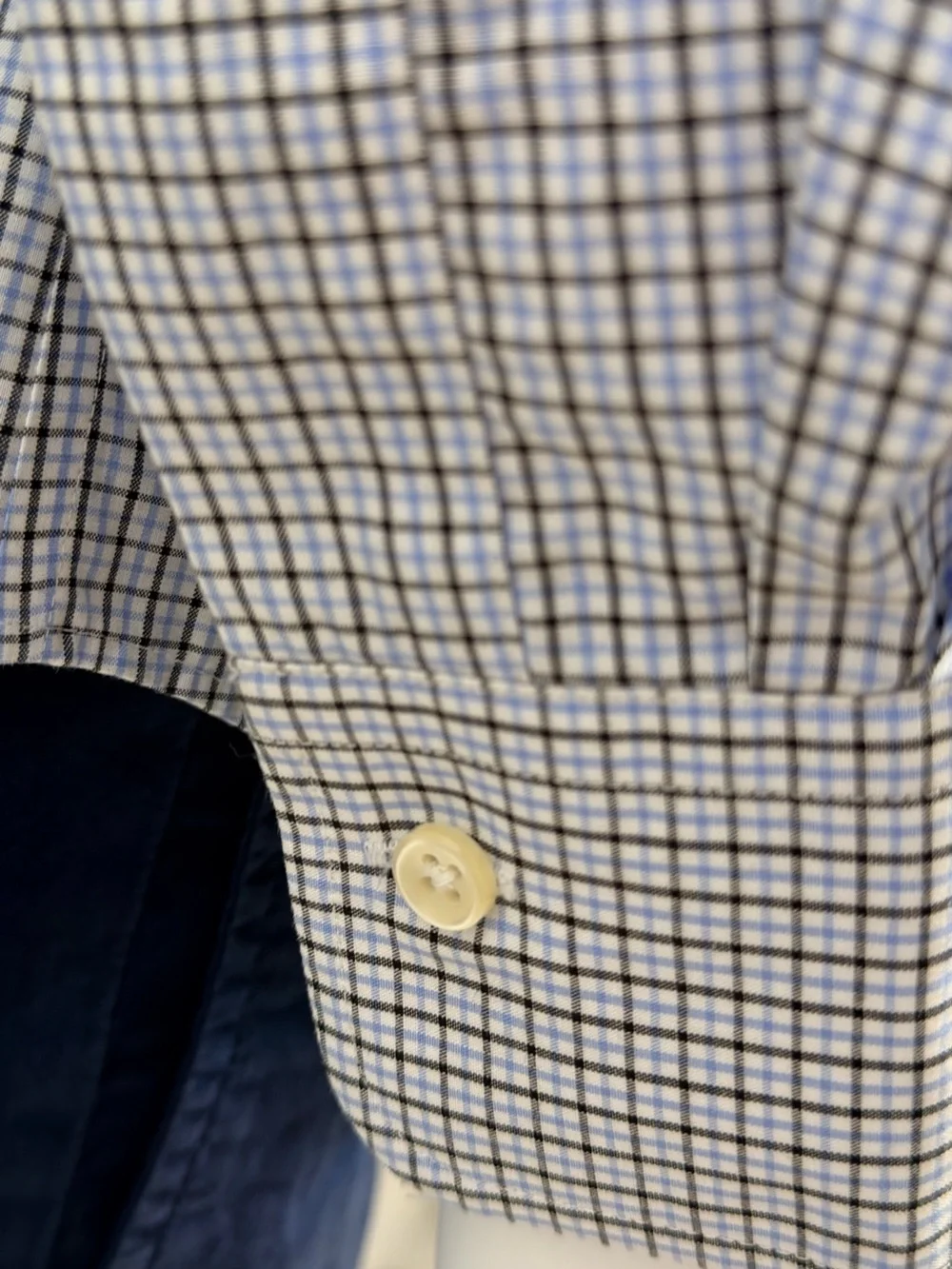 Polo Ralph Lauren XL Non-Iron Dress Shirt Blue Check Classic Fit